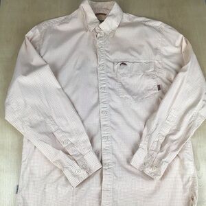 Simms Core Mens Medium Long Sleeve Button Up Cotton Fishing Shirt Check Plaid